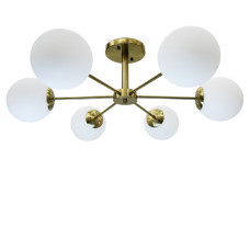 Люстра молекула стельова Light House SH-20387/6 COPPER 780*780*260 E27 мідь, плафони білі