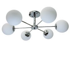 Люстра молекула стельова Light House SH-20387/6 CR 780*780*260 E27 хром, плафони білі