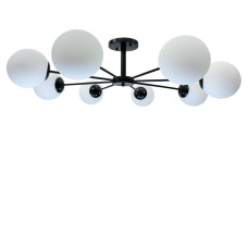 Люстра молекула стельова Light House SH-20387/8 BK 960*960*260 E27 чорна, плафони білі