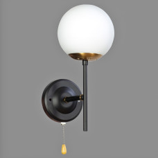 Світильник настінний Бра куля Light House SR-20390/1W BK+COP L185*W130*H290 чорний + мідь, плафон білий 