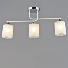 Люстра стельова Light House SRS-20395/3 хром + білий, плафони білі з візерунком