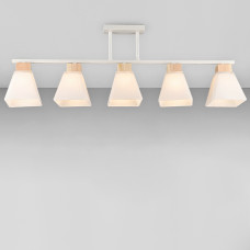 Люстра стельова Light House SRS-20399/5 WT+WOOD білий + дерево, плафони білі