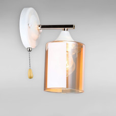 Світильник настінний Бра Light House SRS-20420/1W білий + золото, плафон бурштиновий