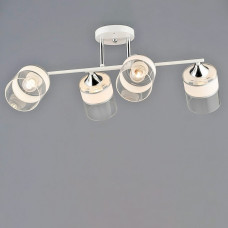 Люстра стельова Light House SRS-20422/4 біла + хром, плафони білі з прозорим