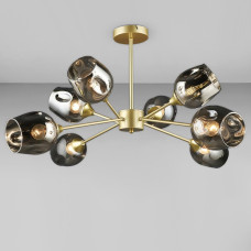 Люстра стельова молекула Light House SRS-20425/8 золото, плафони чорні