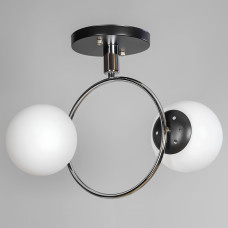 Люстра стельова Light House SH-20426/2 BK+CR 330*260*300 E27 чорна + хром, плафони білі