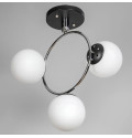 Люстра стельова Light House SH-20426/3 BK+CR 330*260*460 E27 чорна + хром, плафони білі