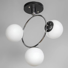 Люстра стельова Light House SH-20426/3 BK+CR 330*260*460 E27 чорна + хром, плафони білі