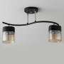 Зображення Люстра стельова Light House SR-20429/2 BK+CH L505*W125*H285 чорна+хром, плафон чорний + бурштиновий ИМ Light-Deco 