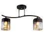 Зображення Люстра стельова Light House SR-20429/2 BK+CH L505*W125*H285 чорна+хром, плафон чорний + бурштиновий ИМ Light-Deco 1 