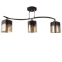 Зображення Люстра стельова Light House SR-20429/3 BK+CH L705*W140*H285 чорна + хром, плафон чорний + бурштиновий ИМ Light-Deco 