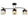 Зображення Люстра стельова Light House SR-20429/3 BK+CH L705*W140*H285 чорна + хром, плафон чорний + бурштиновий ИМ Light-Deco 1 