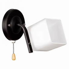 Світильник настінний Бра Light House SR-20432/1W BK+CH L210*W120*H160 чорний + хром, плафон білий