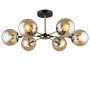 Зображення Люстра стельова Light House SR-20433/6 AB+BK D660*H255 чорна + бронза, плафони бурштинові  ИМ Light-Deco 1 