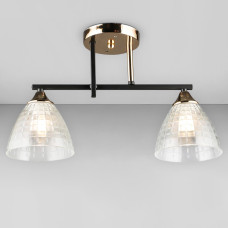 Люстра стельова Light House SRS-20382/2 BK+FGD золото + чорний, плафон прозорий