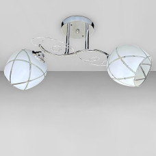 Люстра стельова Light House SRS-20384/2 Хром, плафони білі з прозорим