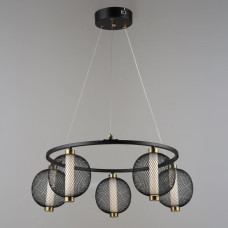 Люстра підвісна світлодіодна Light House SRS-20400/5 Чорна + Золото