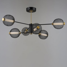 Люстра стельова світлодіодна LED Light House SRS-20402/6 3000K+6500K Чорна + Золото