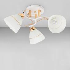 Люстра стельова Light House SH-20460/3 WT+FG 500*500*240 E27*3 біла із золотом