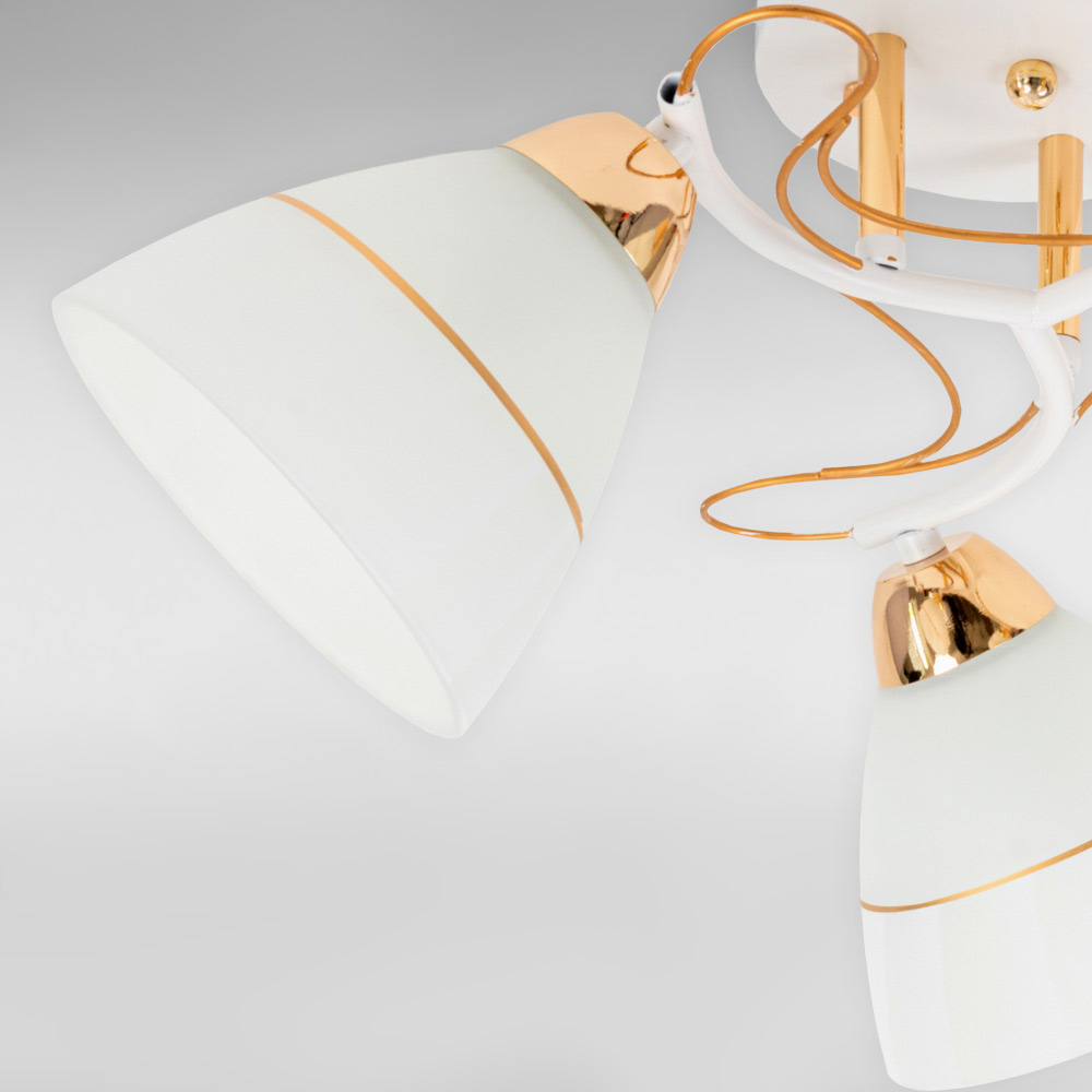 Зображення Люстра стельова Light House SH-20460/3 WT+FG 500*500*240 E27*3 біла із золотом ИМ Light-Deco 1 