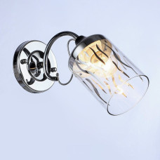 Світильник настінний Бра Light House SRS-19485/1W BK+CHхром + чорний, плафон прозорий з візерунком