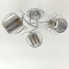 Люстра стельова Light House SRS-20304/3 хром, плафони хром + димчастий