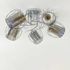 Люстра стельова Light House SRS-20304/5 хром, плафони хром + димчастий