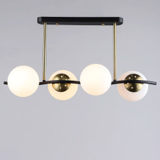 Люстра стельова Light House SRS-20464/4 BK+COP чорний + мідь, плафони білі