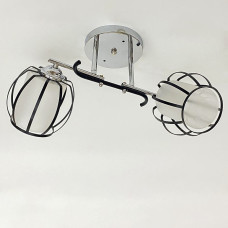 Люстра стельова Light House SRS-20465/2 хром + чорний, плафони білі