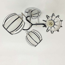 Люстра стельова Light House SRS-20465/3 хром + чорний, плафони білі