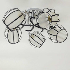 Люстра стельова Light House SRS-20465/5 хром + чорний, плафони білі