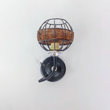 Світильник настінний Бра Light House SRS-20467/1 чорний + хром, плафон чорний + коричневий