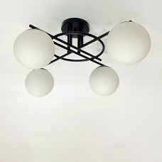 Люстра стельова Light House SRS-20469/4 чорний, плафони білі