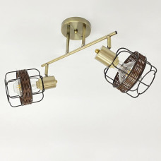 Люстра стельова Light House SRS-20471/2 бронза, плафон чорний + коричневий