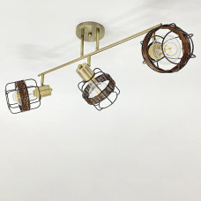 Люстра стельова Light House SRS-20471/3 бронза, плафон чорний + коричневий