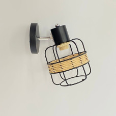 Світильник настінний Бра Light House SRS-20472/1 чорний + хром, плафон чорний + бежевий