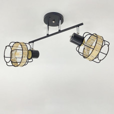 Люстра стельова Light House SRS-20472/2 чорний + хром, плафон чорний + бежевий