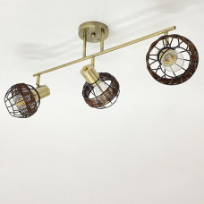 Люстра стельова Light House SRS-20473/3 бронза, плафон чорний + коричневий