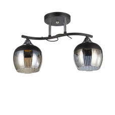 Люстра стельова Light House SC-20476/2 BK+CR 370*130*240 чорна + хром, плафони сірі з чорним