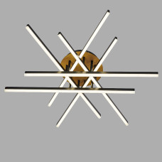 Люстра стельова світлодіодна Light House SY-20478/6 BK+Imitation wood D850*H180 168W PULT DU чорна + дерево