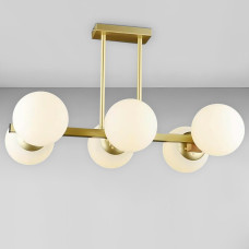 Люстра стельова молекула Light House SRS-20496/6 GD Золото, плафони білі