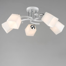 Люстра потолочная Light House SR-20518/5 WT+CR D650*H220 белая + хром, плафоны белые 