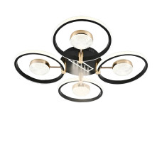 Люстра стельова світлодіодна Light House SY-20517/4 BK+FGD 620*620*100 160+5W PULT DU чорний + золото