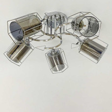 Люстра стельова Light House SRS-20488/5 хром, плафони хром + димчастий