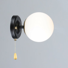 Світильник настінний Бра куля Light House SRS-20489/1W Чорний + Мідь, плафон білий