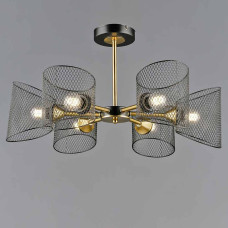 Люстра потолочная в стиле лофт Light House SRS-20494/6 BK+COP черный + медь