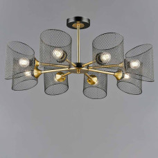 Люстра потолочная в стиле лофт Light House SRS-20494/8 BK+COP черный + медь