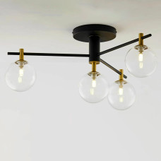 Люстра молекула потолочная Light House SRS-20532/4 BK + Copper черная + медь 