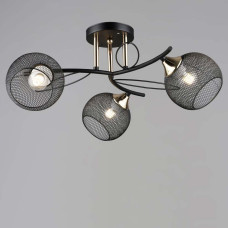 Люстра потолочная в стиле лофт Light House SRS-20283/3 BK+FGD черная + золото