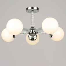 Люстра молекула потолочная Light House SRS-20630/5 CH хром, плафоны белые